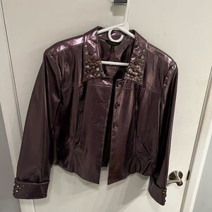 Women’s Metallic Biker Jacket by Christine Phillips of California size 14